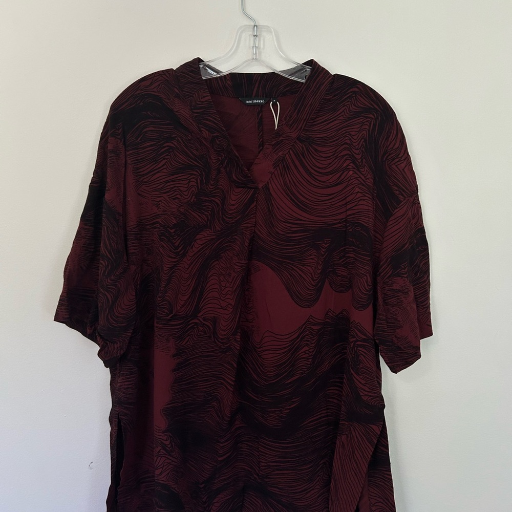 Marimekko Burgundy and Black Patterned Garment